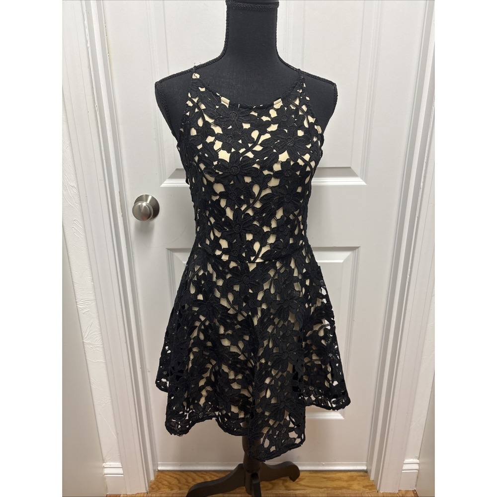 Miss Behave Big Girls Ilene Black Nude Sleeveless Dress‎ - Size 14